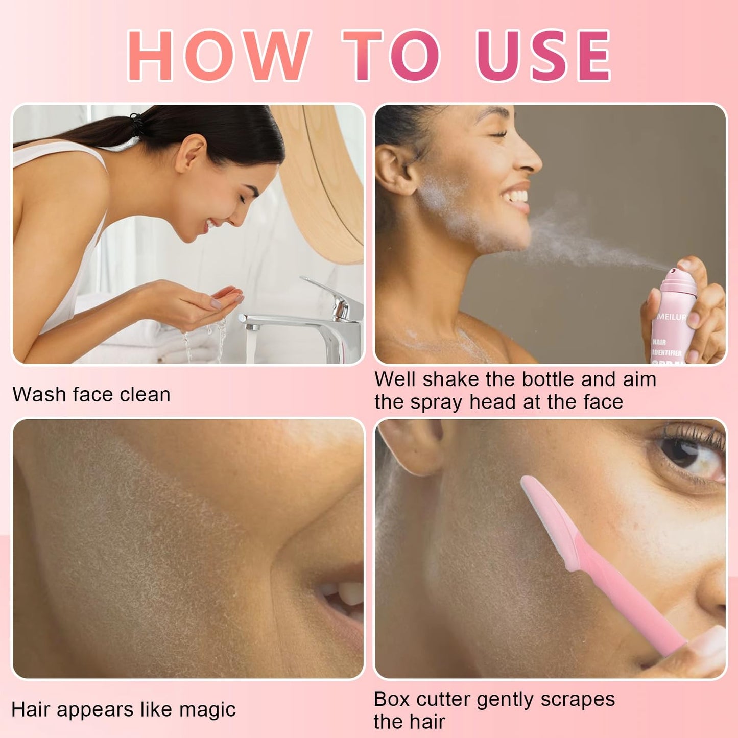 Hair Identifier Spray for Face Shaving