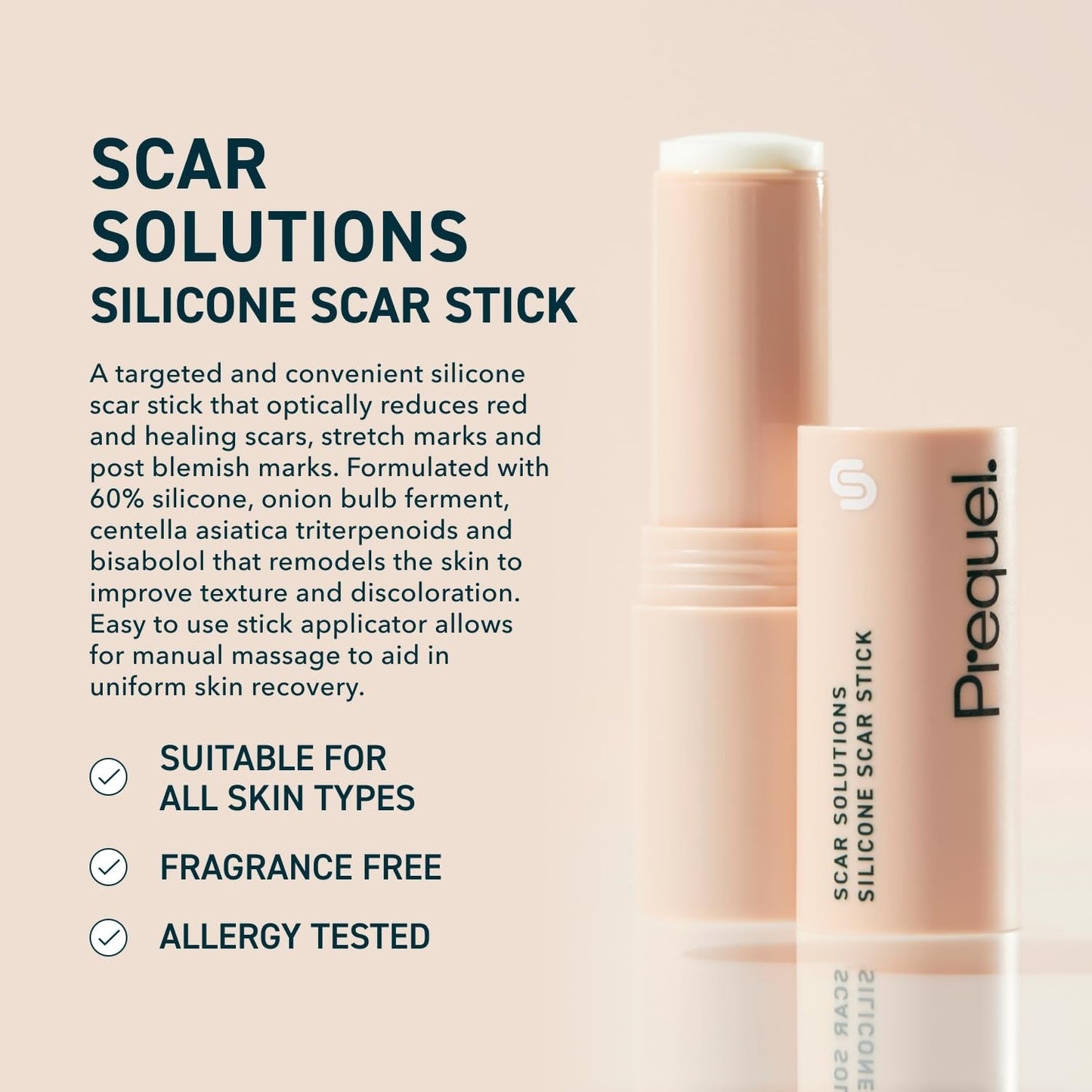 Prequel Skin Scar Solutions 60% Silicone Scar Stick.