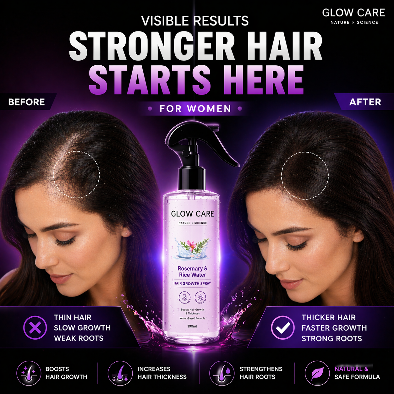 Rosemary & Rice Water Hair Growth Spray